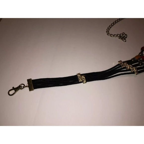 Women's Boho Style Wooden Beads and Floral Stamped Metal Squares Belt - Picture 8 of 8